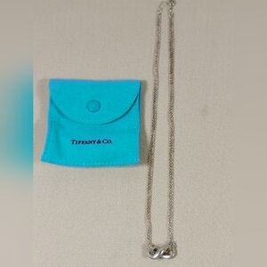 Tiffany & Co. Double Chain Infinity Necklace Sterling Silver With The Bag